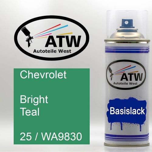 Chevrolet, Bright Teal, 25 / WA9830: 400ml Sprühdose, von ATW Autoteile West.